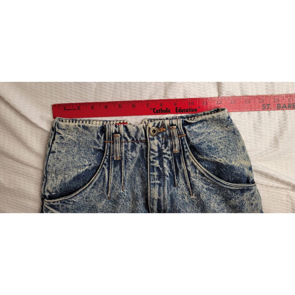 Retro Vintage boho 1970s denim acid wash jean skirt skirt size 3/4 - Picture 4 of 10